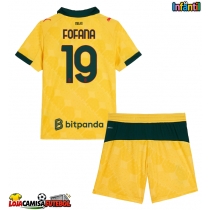 Camisa de Futebol AC Milan Youssouf Fofana #19 Equipamento Alternativo Infantil 2025-26 Manga Curta (+ Calças curtas)